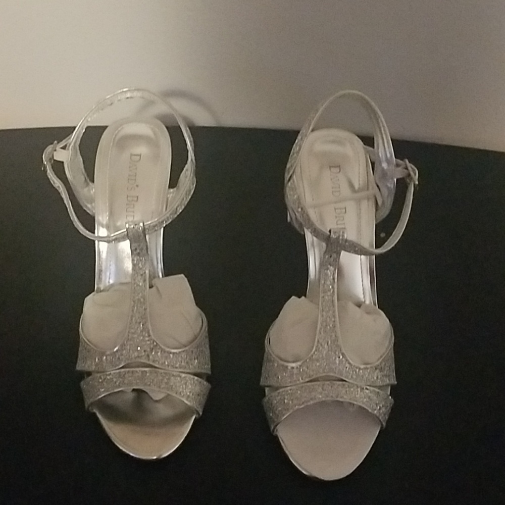 David Bridal silver sandals